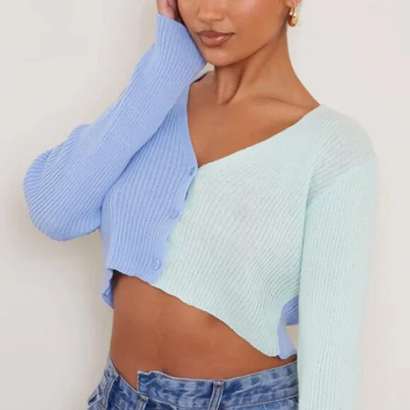 Pretty Little Thing Blue Sweater - Picture 1 of 1
